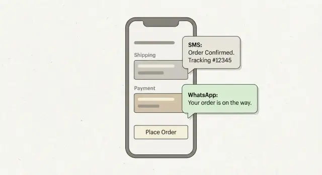 Восстановление брошенной корзины SMS и WhatsApp: 3 касания